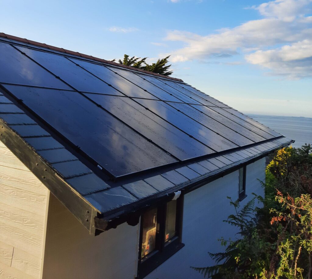 house with solar panels on roof