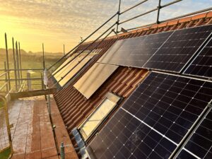 Solar panels on a roof